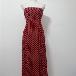 Banana Republic Red and White Strapless Sundress